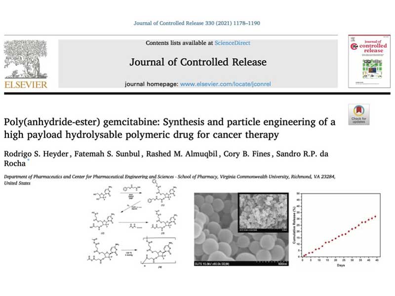 the article Poly(anhydride-ester) gemcitabine: Synthesis and particle engineering of a high payload hydrolysable polymeric drug for cancer therapy as it appears in the print version of the journal of controlled release