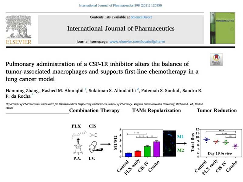 the article 'Pulmonary administration of a CSF-1R inhibitor alters the balance of tumor-associated macrophages and supports first-line chemotherapy in a lung cancer model' as it appears in the print version of the International Journal of Pharmaceutics