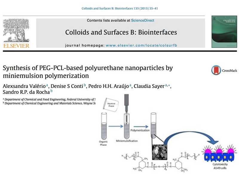 the article Synthesis of PEG-PCL-based polyurethane nanoparticles by miniemulsion polymerization as it appears in the print version of the journal colloids and surfaces b - biointerfaces